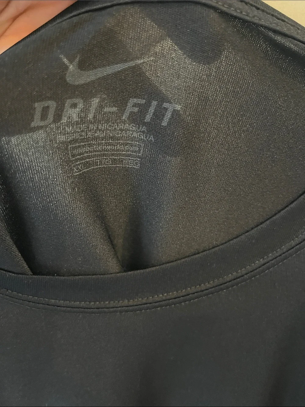 Nike Black Short Sleeve Athletic Tee with White Swoosh